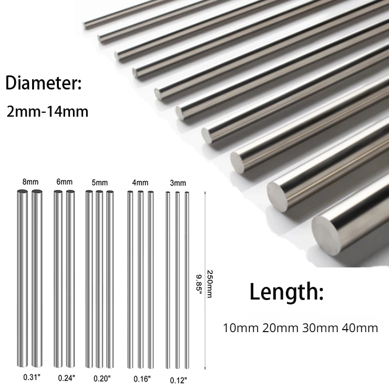 10/25Pc Stainles Steel Solid R - Linear Rod 8Mm 评论和价格