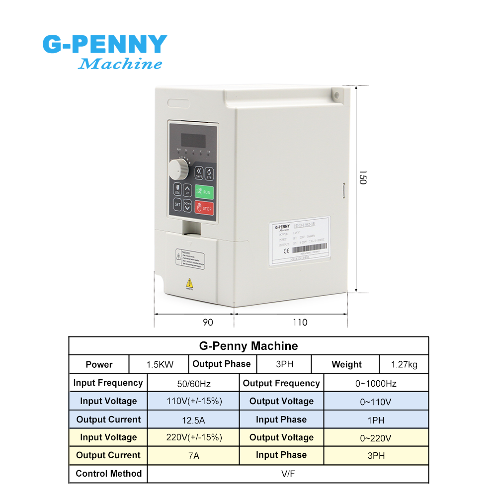 G-Penny CNC 1.5KW ER16 65mm 4  - Water Cooled Spindle 评论和价格