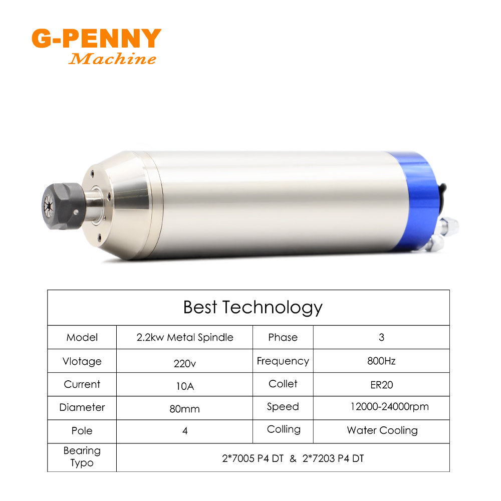 G-PENNY 2.2KW ER20 Metal Water - Water Cooled Spindle 评论和价格