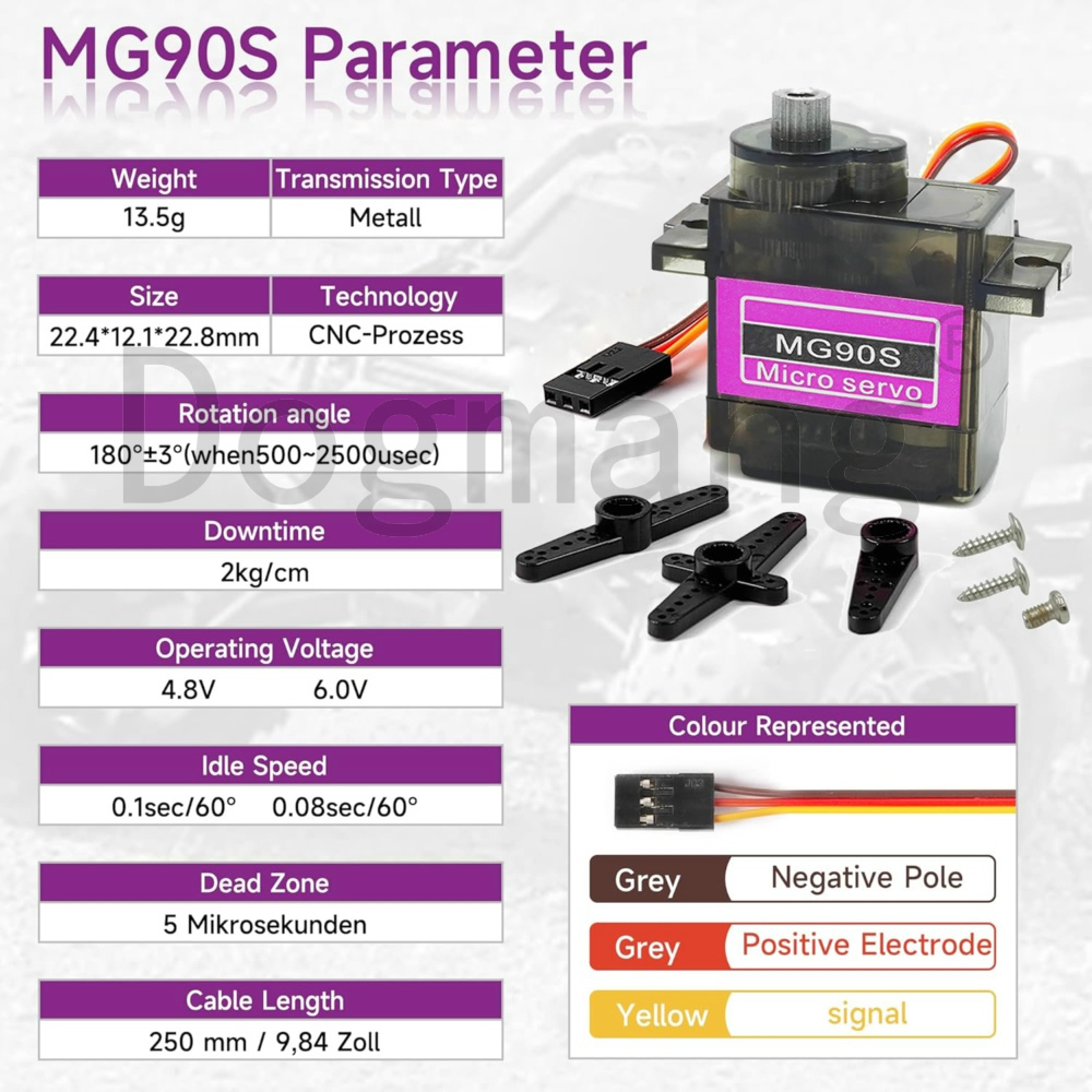 MG90S Servo 1/2/4/10/20/50 Pcs - Servo 9G 评论和价格