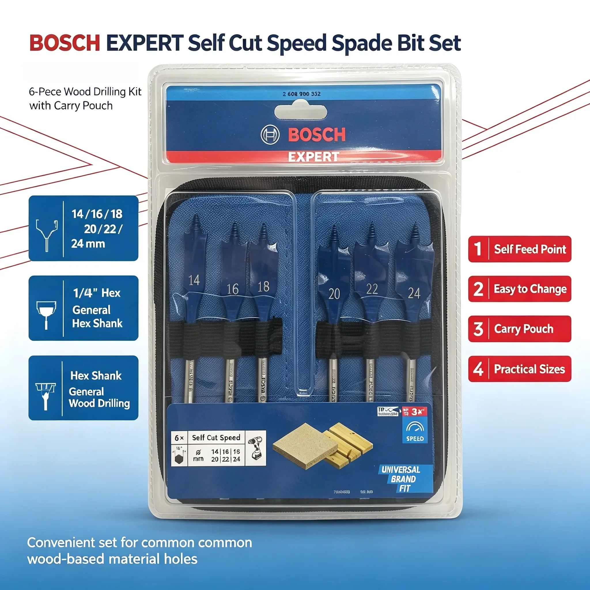 Bosch Expert 2608900332 Self-F - Drill Bit Set 评论和价格